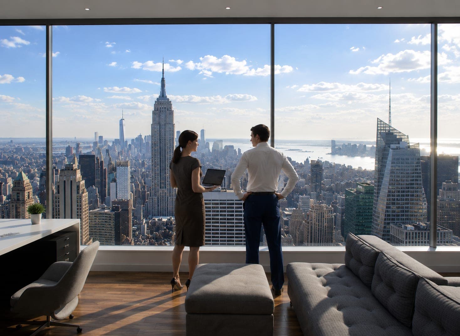 IndusTrain professionals overlooking a city skyline, reflecting the career outcomes our training leads to